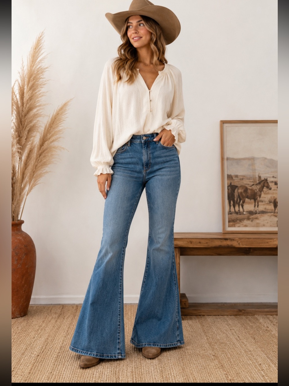 Wrangler x Lainey Wilson Blue Bell Bottom Jeans Classic High-Rise Style NWT 9/10